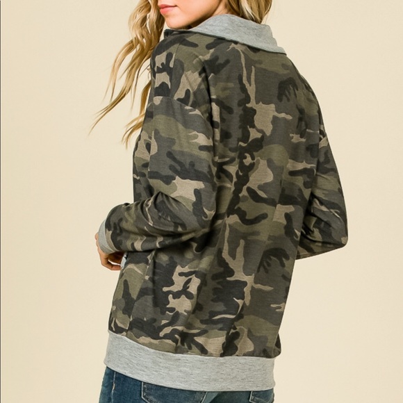 Half-Zip Camouflage Sweatshirt - Picture 4 of 9